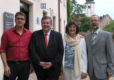 Landtagskandidat Harald Dösel, MdL Volkmar Halbleib, MdL Christa Naaß und Bürgermeister Werner Baum