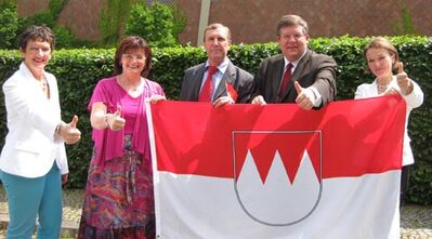 Christa Naaß (2. v. li.) mit Helga Schmitt-Bussinger und den Kollegen aus Ober- und Unterfranken