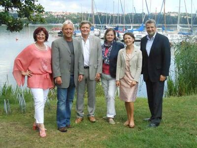 v.l. Christa Naaß, Stefan Schuster, Horst Arnold, Angelika Weikert, Helga Schmitt-Bussinger und Dr. Thomas Beyer