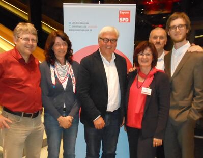 Bernd Lober, Gabriele Sehorz, Frank-Walter Steinmeier, Christa Naaß, Norbert Dumler und Sascha Wächtler